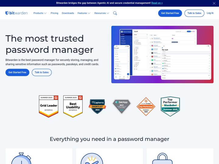 Screenshot of Bitwarden