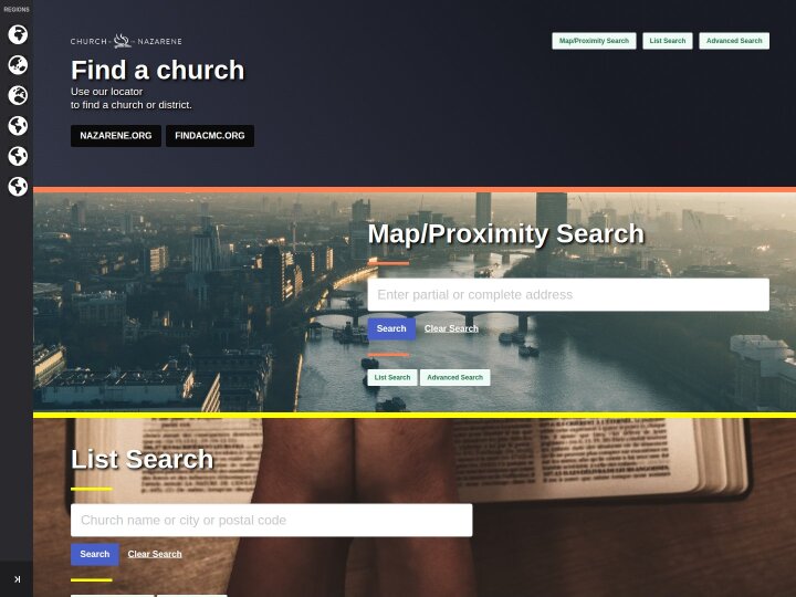 Screenshot of Church of the Nazarene