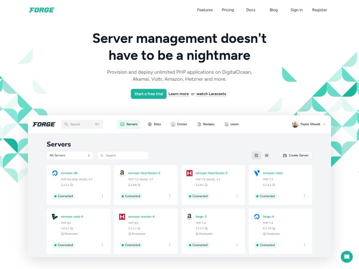 Screenshot of Laravel Forge