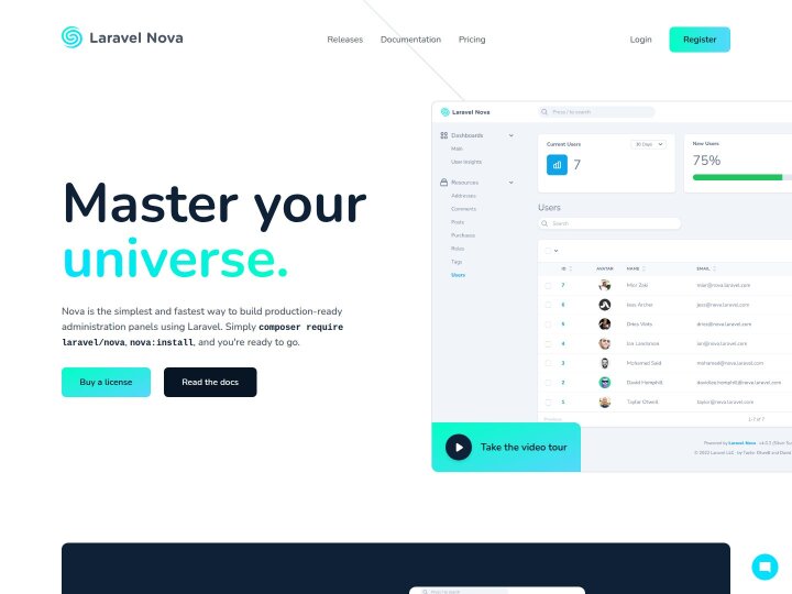 Screenshot of Laravel Nova